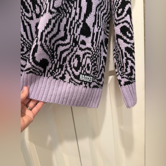 The Ragged Priest Spacey Pink & Black Half Zip Sweater , size Large - Picture 3 of 13